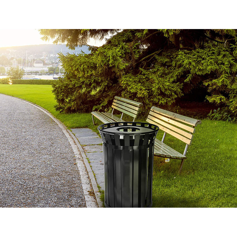 Poubelle en acier inoxydable 38 gallons, Noir, H 35,98 po x l 27 po x P 27 po