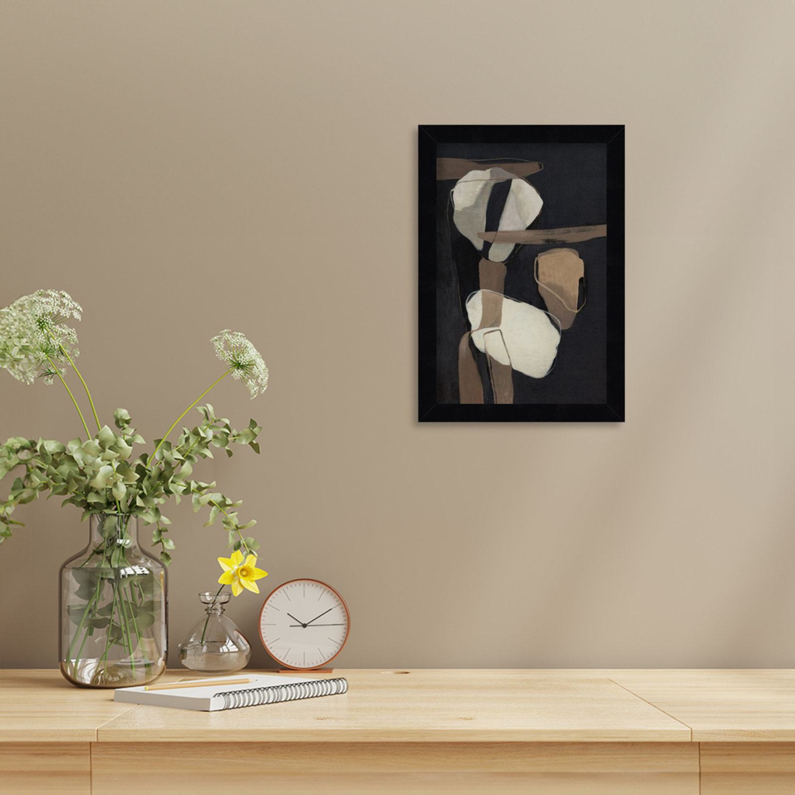 All Attached Print by Jacob q, 13" H x 9" W, Black