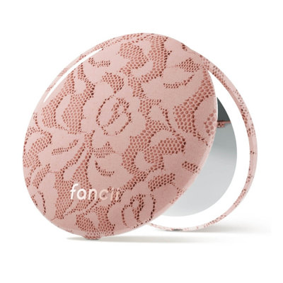 Pataricia Compact Makeup Mirror with LED Light, Rechargeable, 10x/1x Magnifying, 4” Wide Mirror for Purse (Mocha Lace)