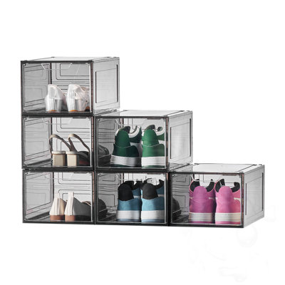 6 Pack Stackable Shoe Boxes