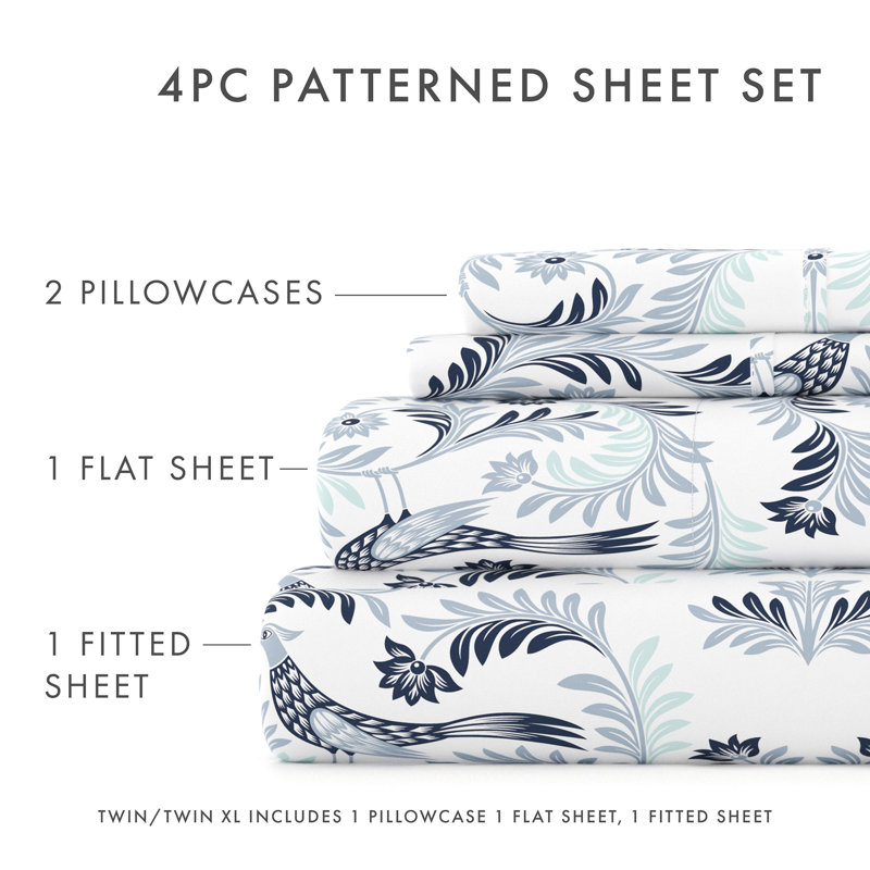 Queen Gray and White Striped Deep Pocket Microfiber Sheet Set