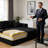 Modern Corduroy Modular Sectional Sofa, Lounge Couch With Pillows, Black