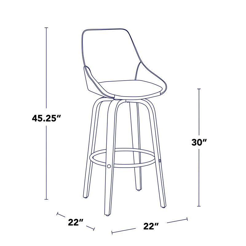Rebecka Diana Counter Stool - Set Of 2, Bar Stool (30” Seat Height), Black