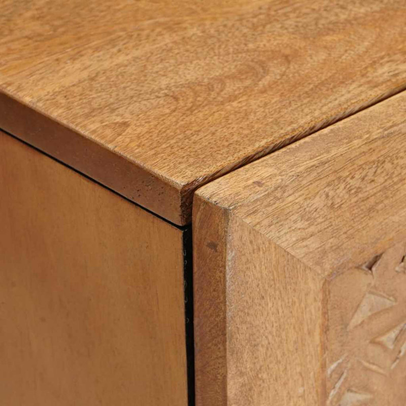 Solid Wood Bathroom Cabinet, Light Brown
