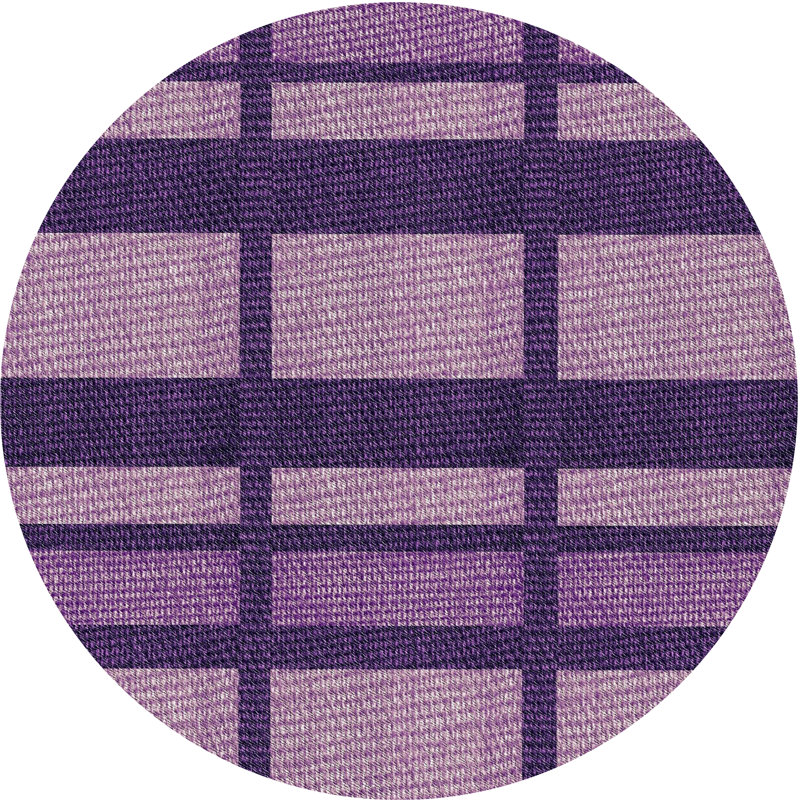 Tapis mauve à motif géométrique Antravia, Rond 6 pi