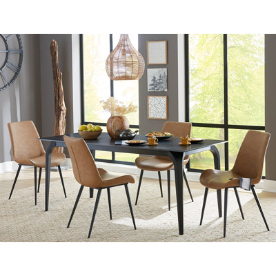 Stone Top Metal Base Dining Table