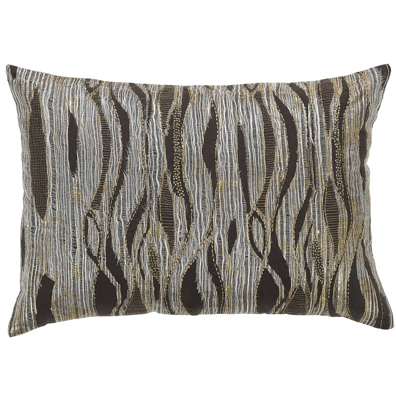 Housse et insert de coussin décoratif en plumes de duvet brodées Marina