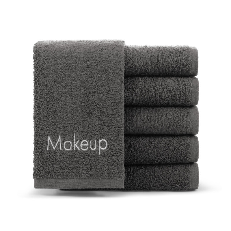 Host & Home Cotton Makeup Fingertip Towel 11x17 Grey (Pack of 6)