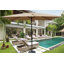 Parasol imperméable d'extérieur 6 x 9 pi avec manivelle et bouton poussoir inclinable sans rabat pour le jardin-860391993