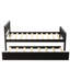 Lit simple avec lit gigogne, cadre de lit plateforme avec tête et pied de lit, pour un petit espace de vie dans la chambre à coucher, aucun sommier nécessaire, espresso-141928061
