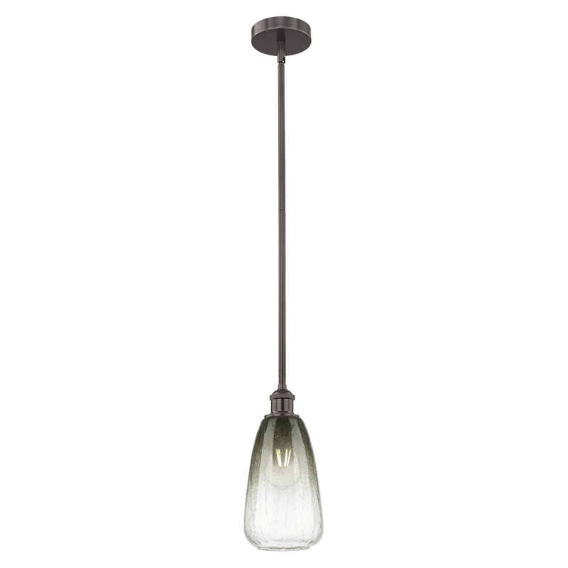 Edison - Laken - Mini-luminaire suspendu avec tige 6 po 1 lumière, Bronze frotté à l'huile, Ardoise