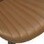Ensemble de 2 tabourets de bar pivotants, hauteur réglable de 56 à 76 cm, en similicuir brun, avec dossier, pour îlot de cuisine et bar à domicile.-910476388-913841973