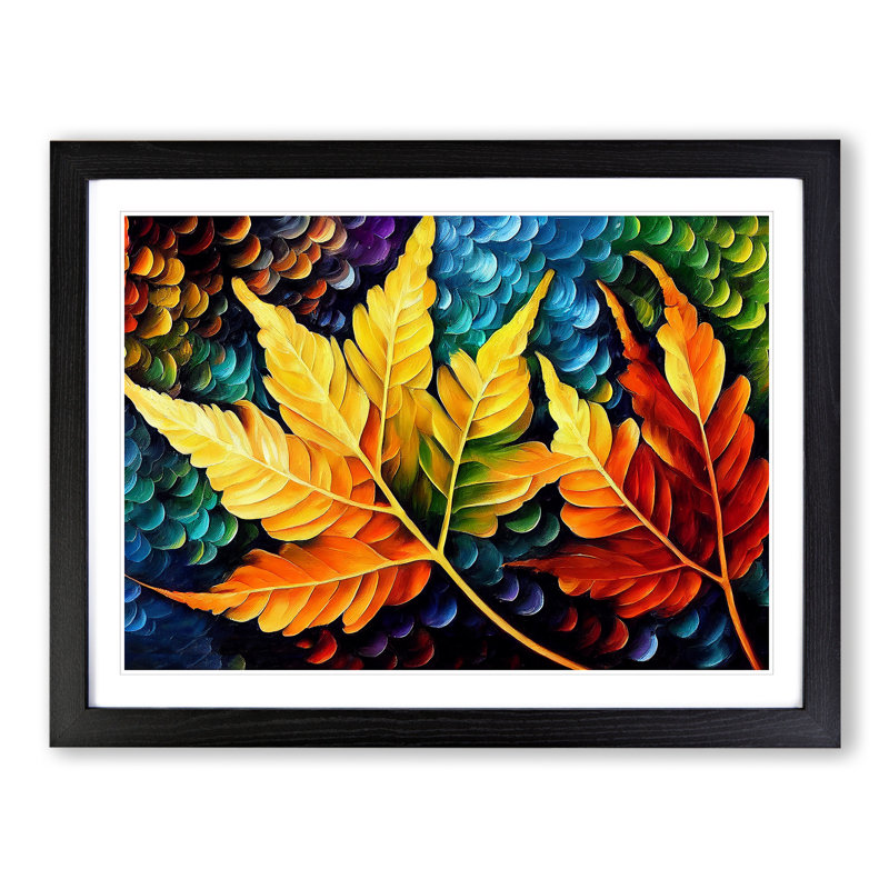 Glorious Plant Leaf Vol.6 - Framed Print, 25cm H x 34cm W x 2cm D, Black