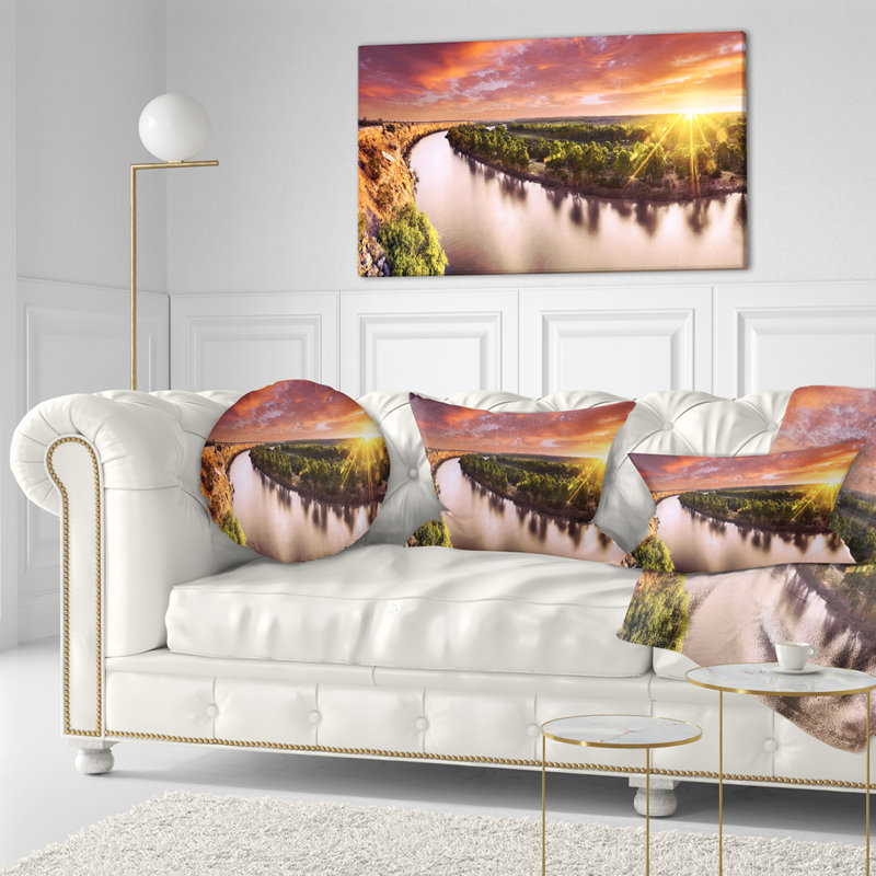 Coussin lombaire paysage paysage coucher de soleil sur la rivière Murray