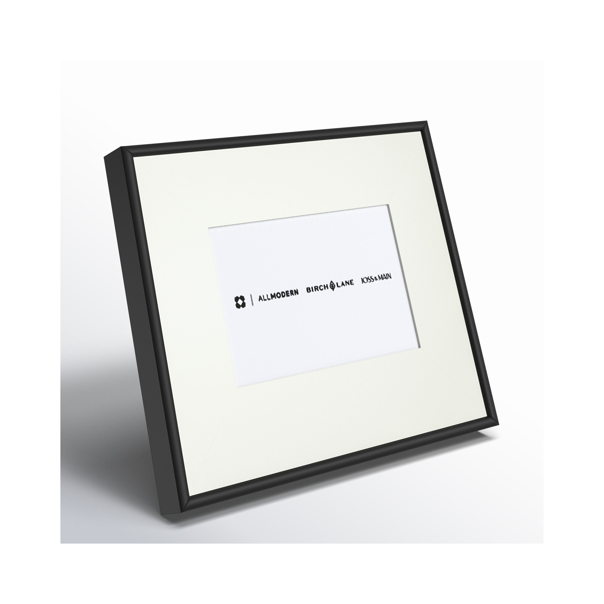 Feronia Metal Picture Frame with Mat, 6" x 4", Black