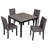 5-Piece Dining Table Set With 4 Chairs, Dining Table Set For 4 With Chairs, Wooden Dining Table Set For Kitchen, Dining Room, Light Grey & Black Two Tone