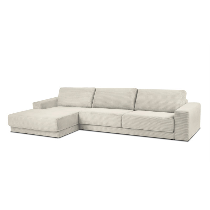Donatella 6 Seater Sofa Bed, Left Hand Facing, Beige Corduroy