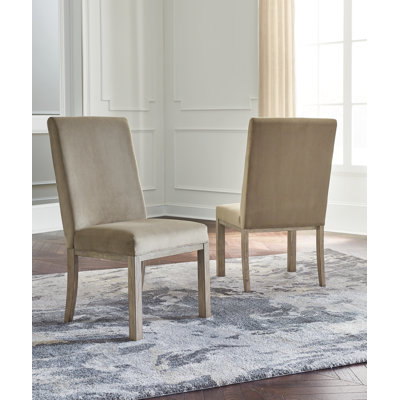 Chaise parsons en velours gris Tayshawn