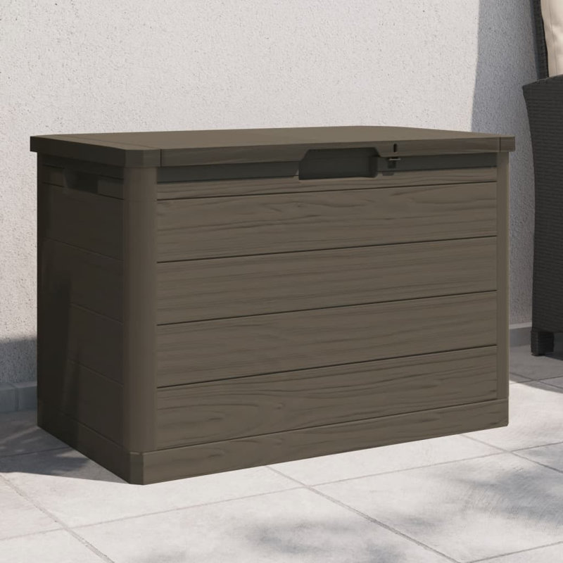 Dakota Fields Cardell 77.5cm W 42.27L Water Resistant Plastic Lockable Deck Box, Brown