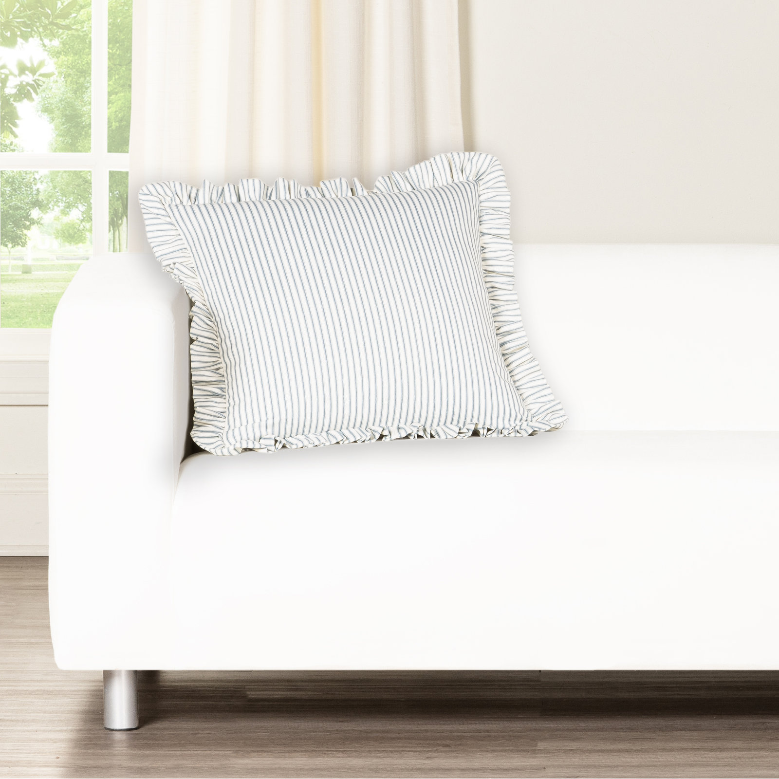 20" x 20" Cotton Throw Pillow, Polyester, Light Blue