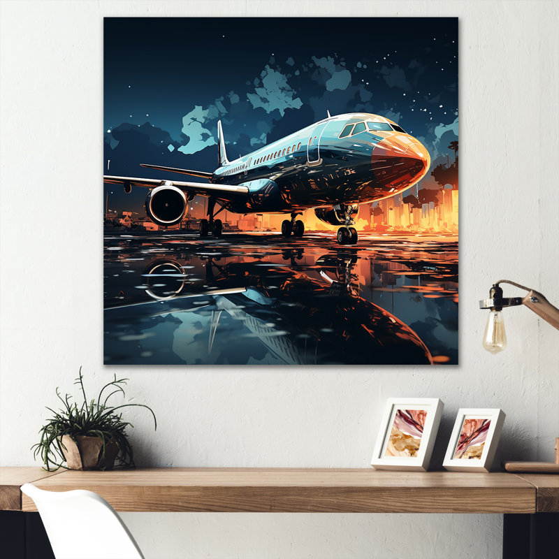 Avions, derniers chèques, piste II, sur toile, Toile tendue, H 24 po x l 24 po