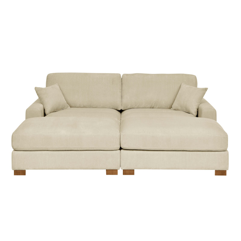 4-Pieces Modular Sofa Bed, Cream