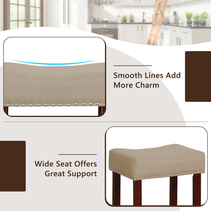 Tabouret de bar 29 po Tressa, Beige