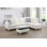 Ensemble de canapé de salon en flanelle en L blanc avec repose-pieds 