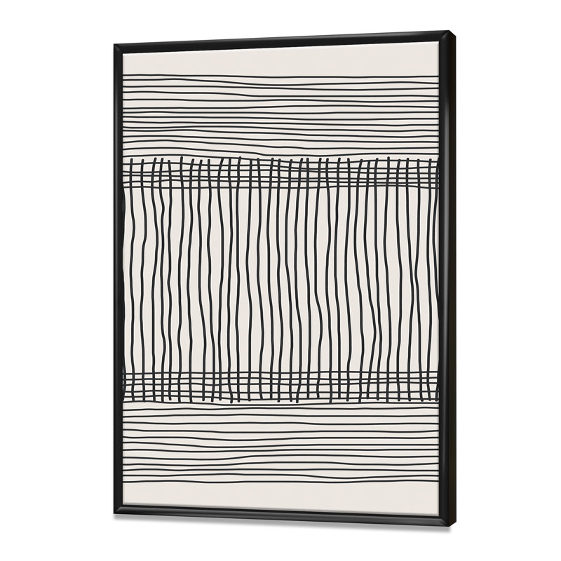 «Minimal Geometric Compostions of Elementary Forms XXII», reproduction d'art murale moderne, Noir, H 40 po x l 30 po