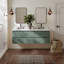   Ensemble de meuble-lavabo mural ovale double avec comptoir en quartz blanc pur de 61 po Ensembles de 61 po-1419777464-1419777471