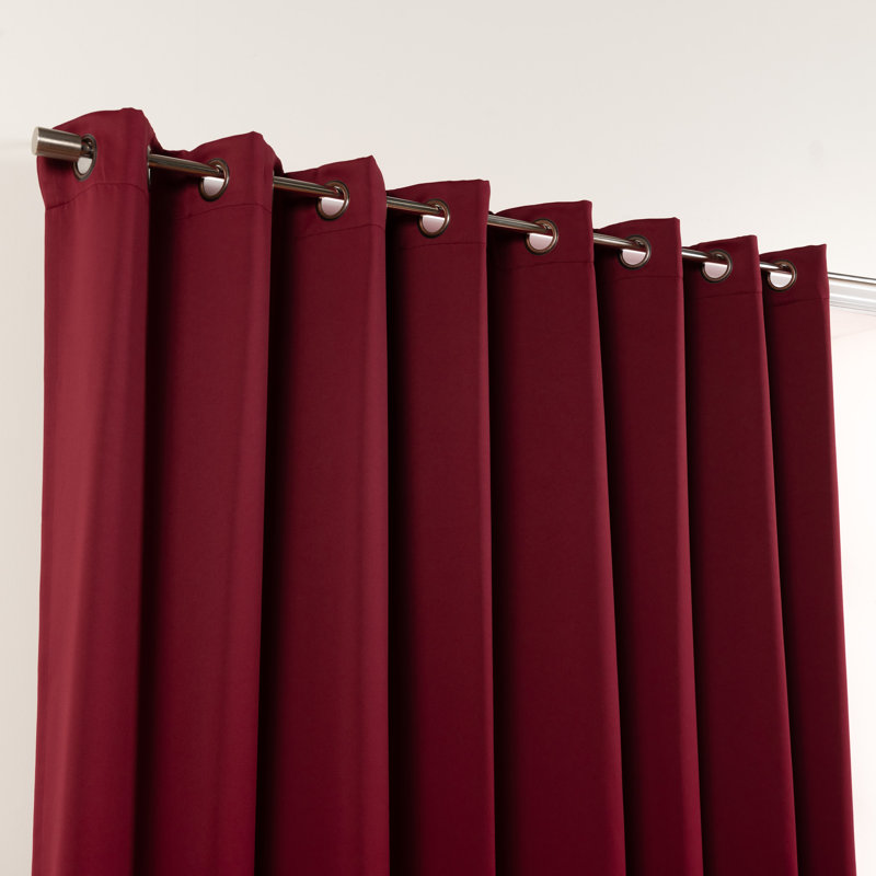 Scarsdale Solid Blackout Thermal Grommet Single Curtain Panel, 100" W x 96" L, Burgundy