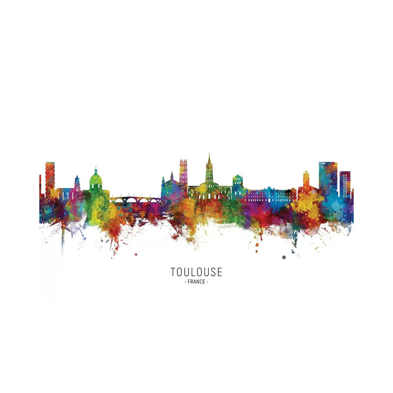 Toulouse France Skyline City Name by Michael Tompsett - Wrapped Canvas Print, 152.5 cm H x 101.5 cm W
