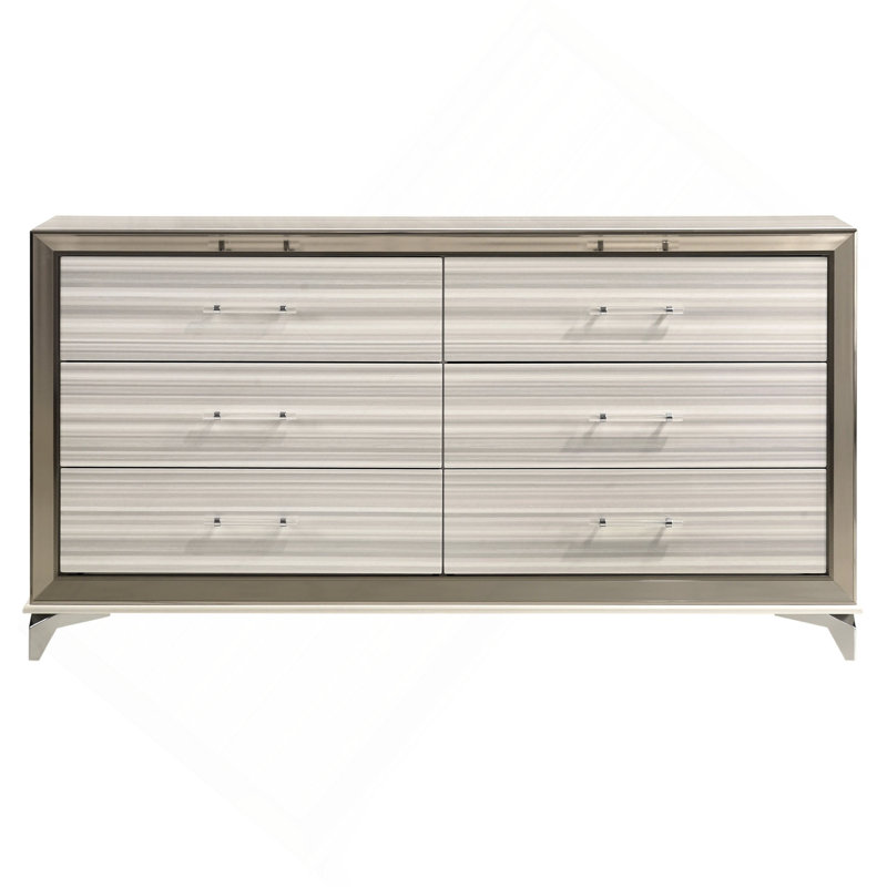 Commode de rangement chic et contemporaine à 6 tiroirs