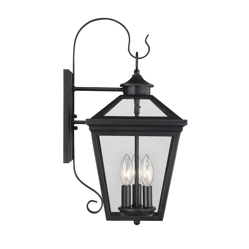 Lanterne murale d'extérieur Emie, 3 lumières , Noir, H 19 po x l 9 po x P 9 po