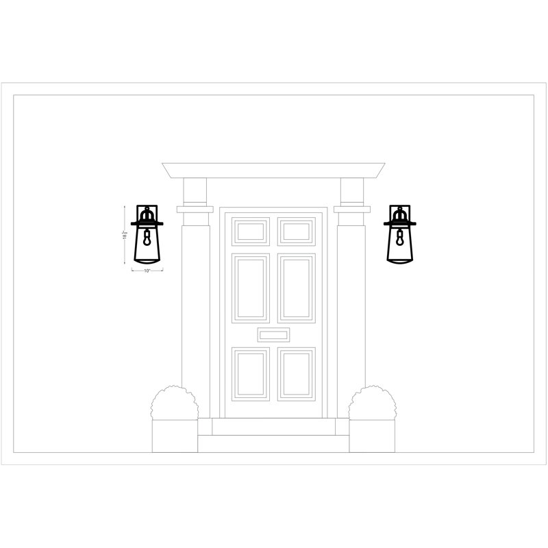 Plafonnier encastré d'extérieur Mansoor, Noir, H 18,63 po x l 10 po x P 10 po