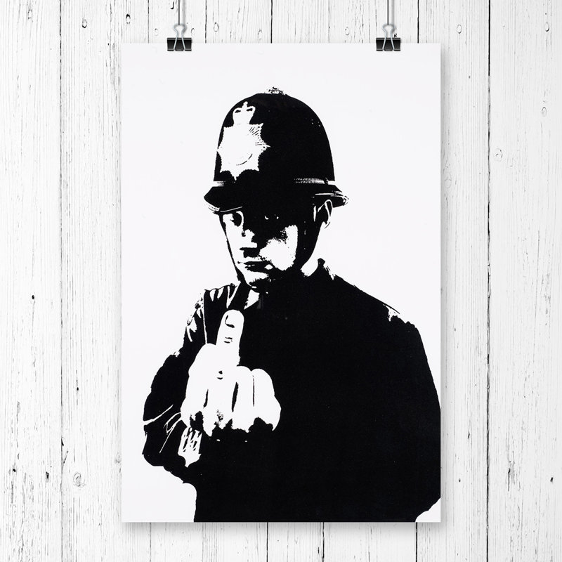 Banksy Rude Copper Graffiti Wall Art - Frameless Print, 59.4cm H x 42cm W