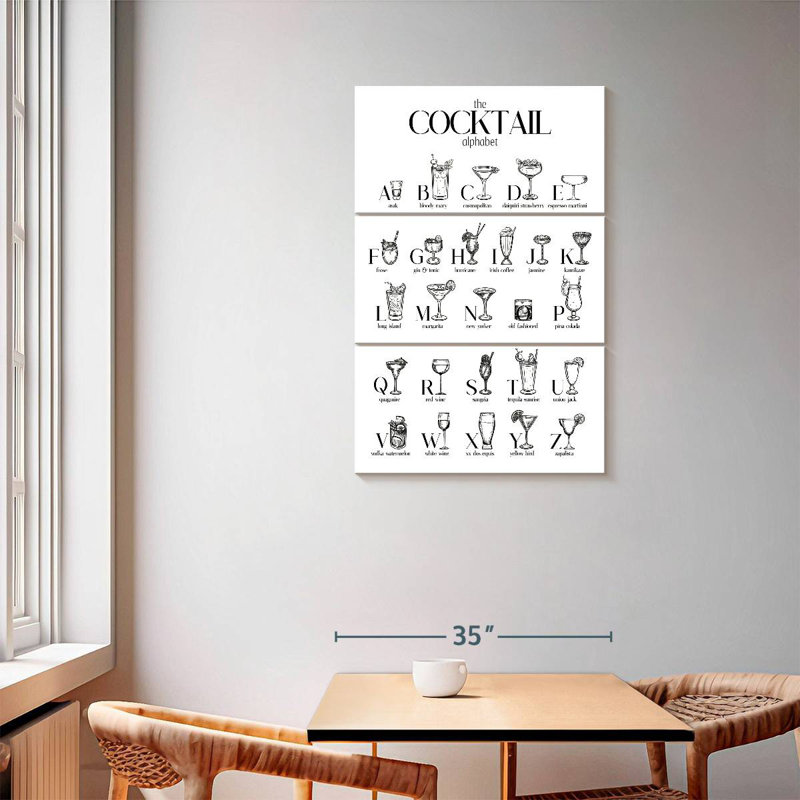Yarlin Cocktail Alphabet Chart, 57" H x 36" W