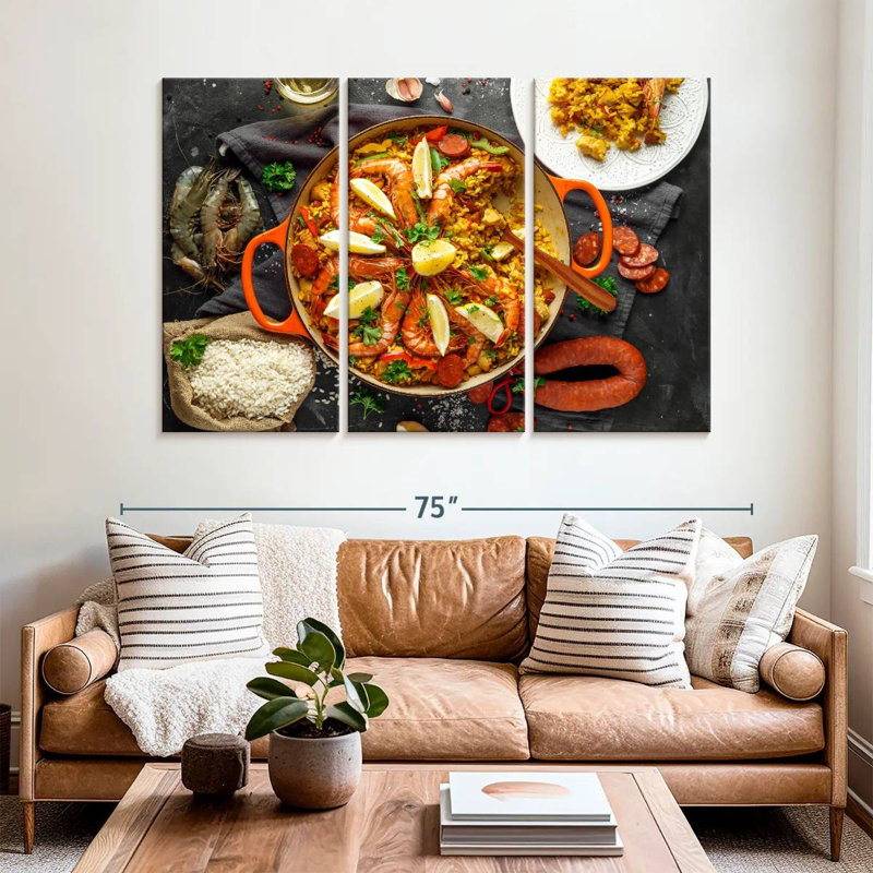 Paella aux fruits de mer Yarlin, H 42 po x l 65 po
