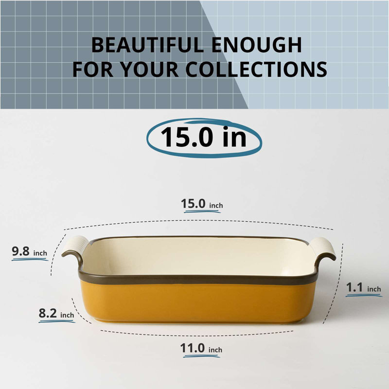 3.4 Qt. Ceramic Rectangular Casserole
