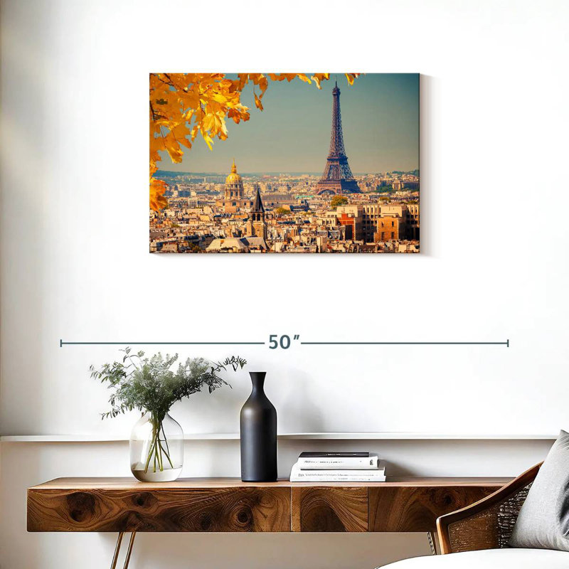 Ravi Autumn Eiffel Tower Skyline, 20" H x 30" W