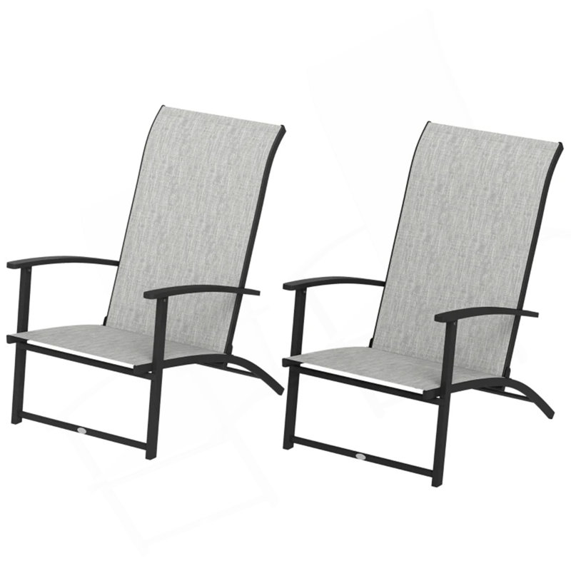 Ensemble de 2 chaises d'extérieur pliantes, Gris