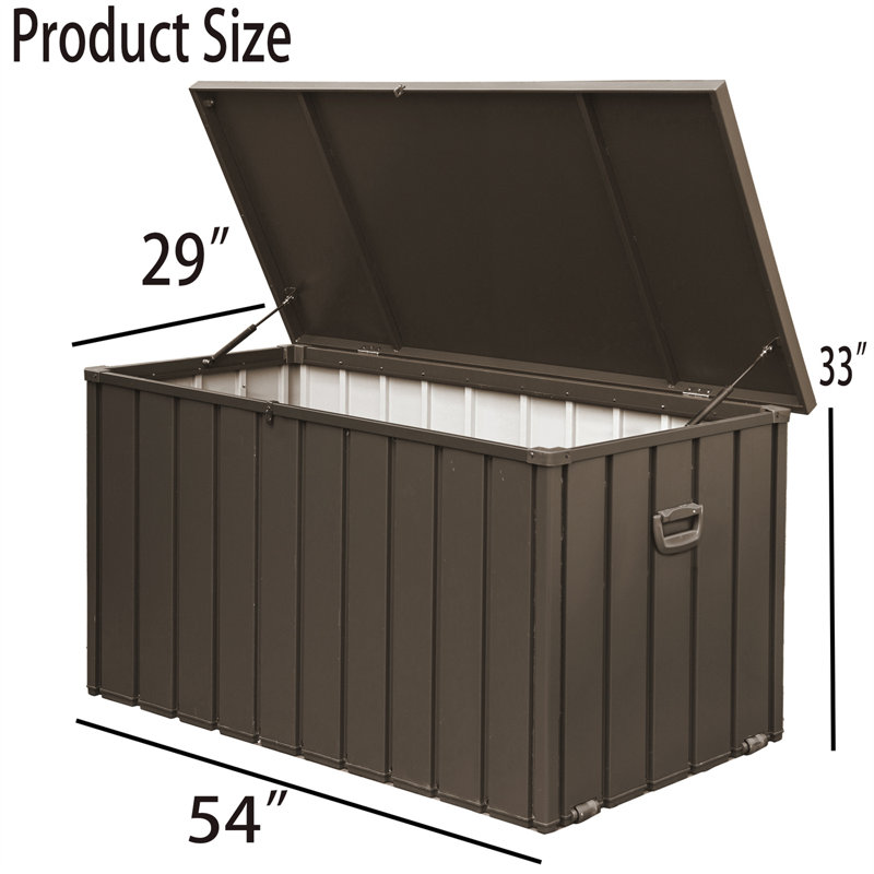 Coffre de terrasse en acier brun TONWIN, H 33 po x l 54 po x P 29 po