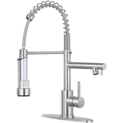 Single handle kitchen faucet with two pull-down water outlet modes