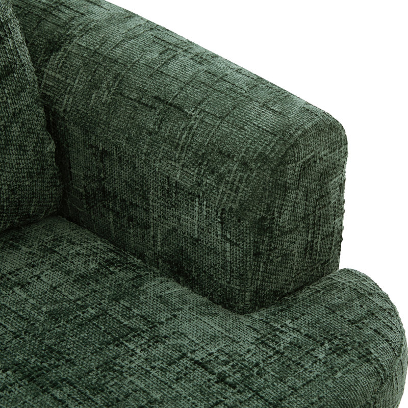 Fauteuil demi-tonneau pivotant à 360 ° (chenille), Vert