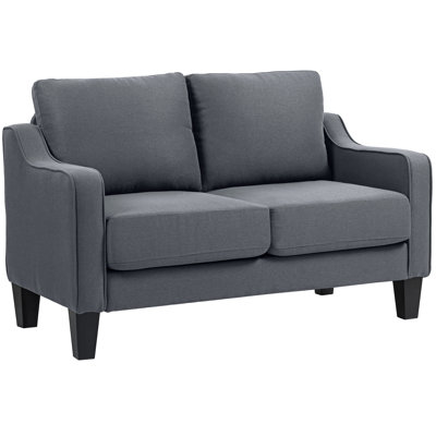 Loveseat Sofa, Linen Couch with Pocket Spring