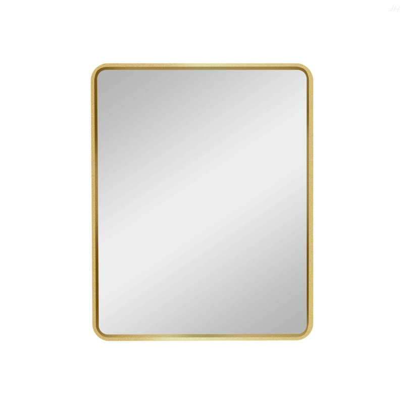 24X30 Inch Gold Metal Framed Wall Mount Or Recessed Bathroom Medicine Cabinet With Mirror, Gold, 30" H x 24" W x 4.9" D