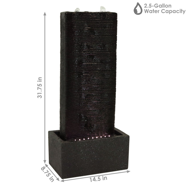Crass Weather Resistant Floor Fountain with Light