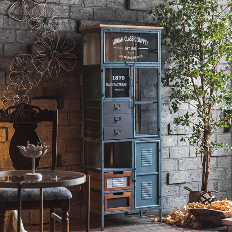 Creative Industrial Style Display Cabinet Bookcase