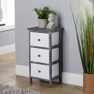 Rilana Fully Assembled 3 Drawer Storage Chest Grey and White