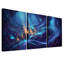 «Glowing Lava Cavern with Azure Energy Streams», ensemble de 3 toiles murales-1343131402